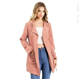 Love Tree Pink Utility Jacket Lightweight Belted